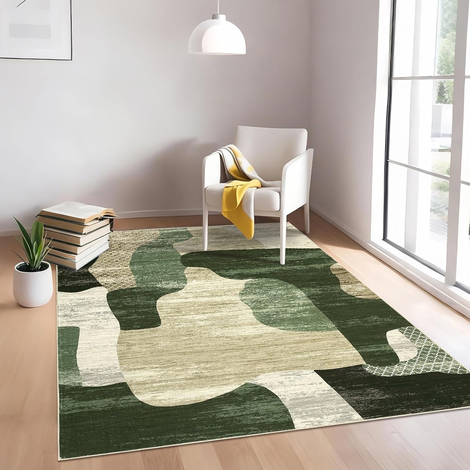 Irregular geometric color block patchwork carpet