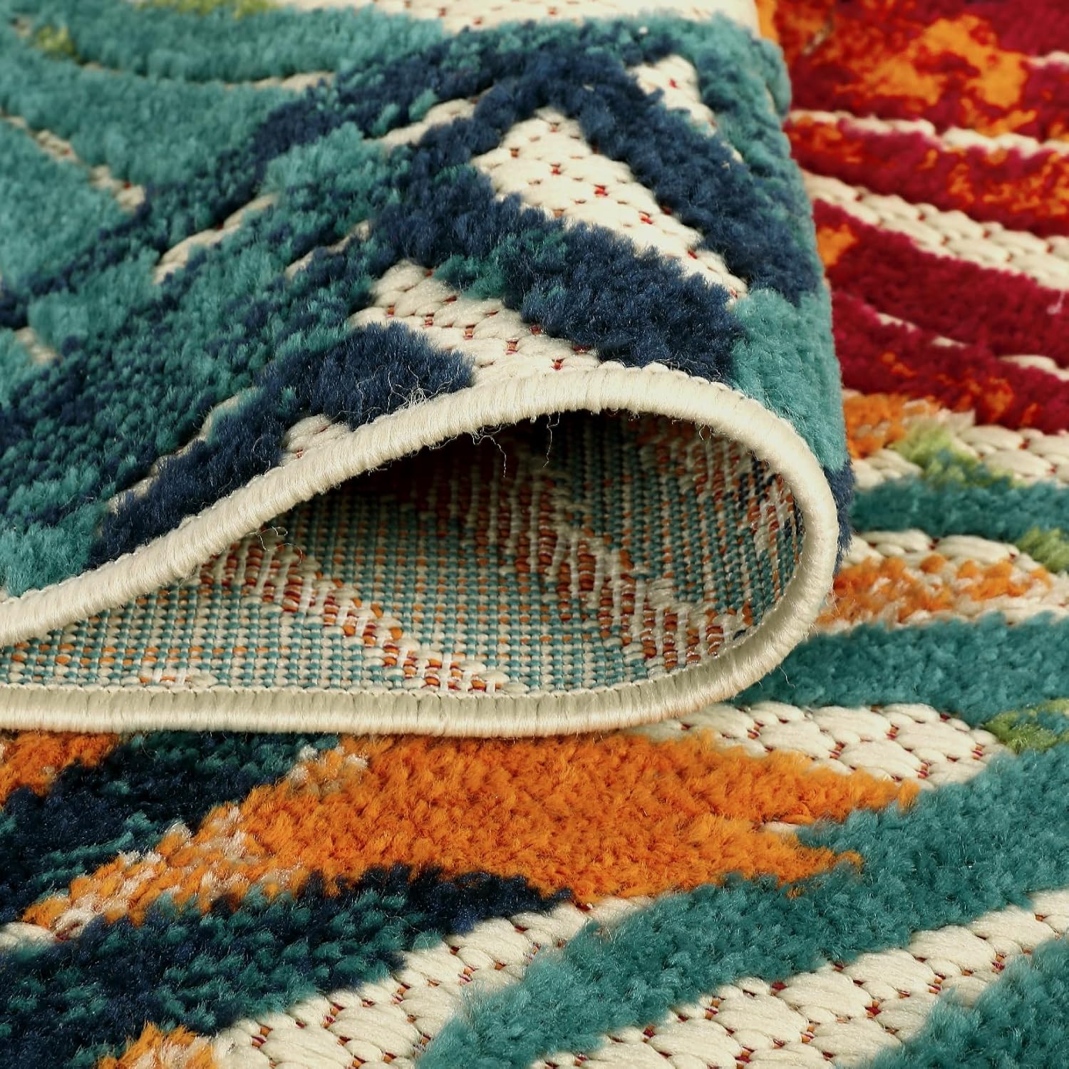 Orange-toned leaf pattern carpet
