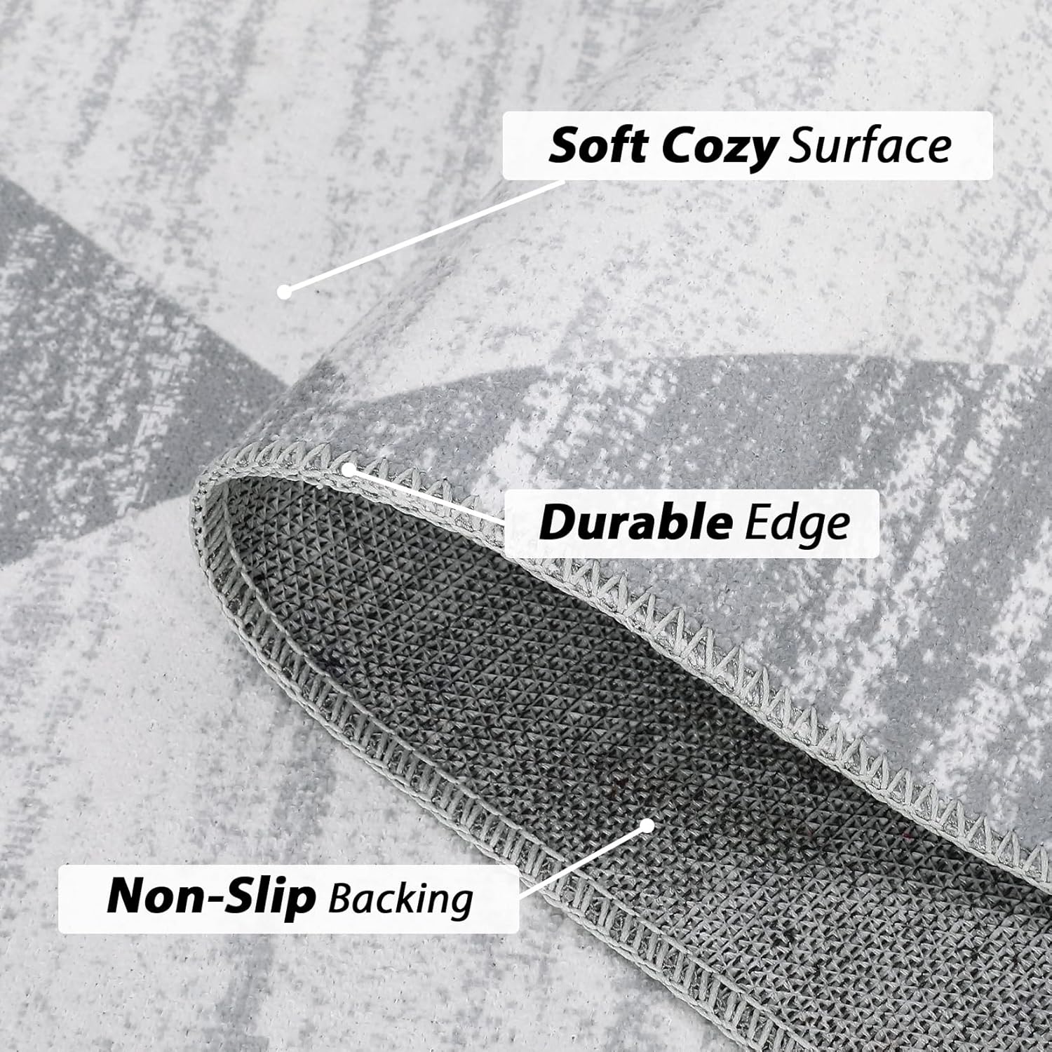 Grey and white diamond staggered pattern carpet