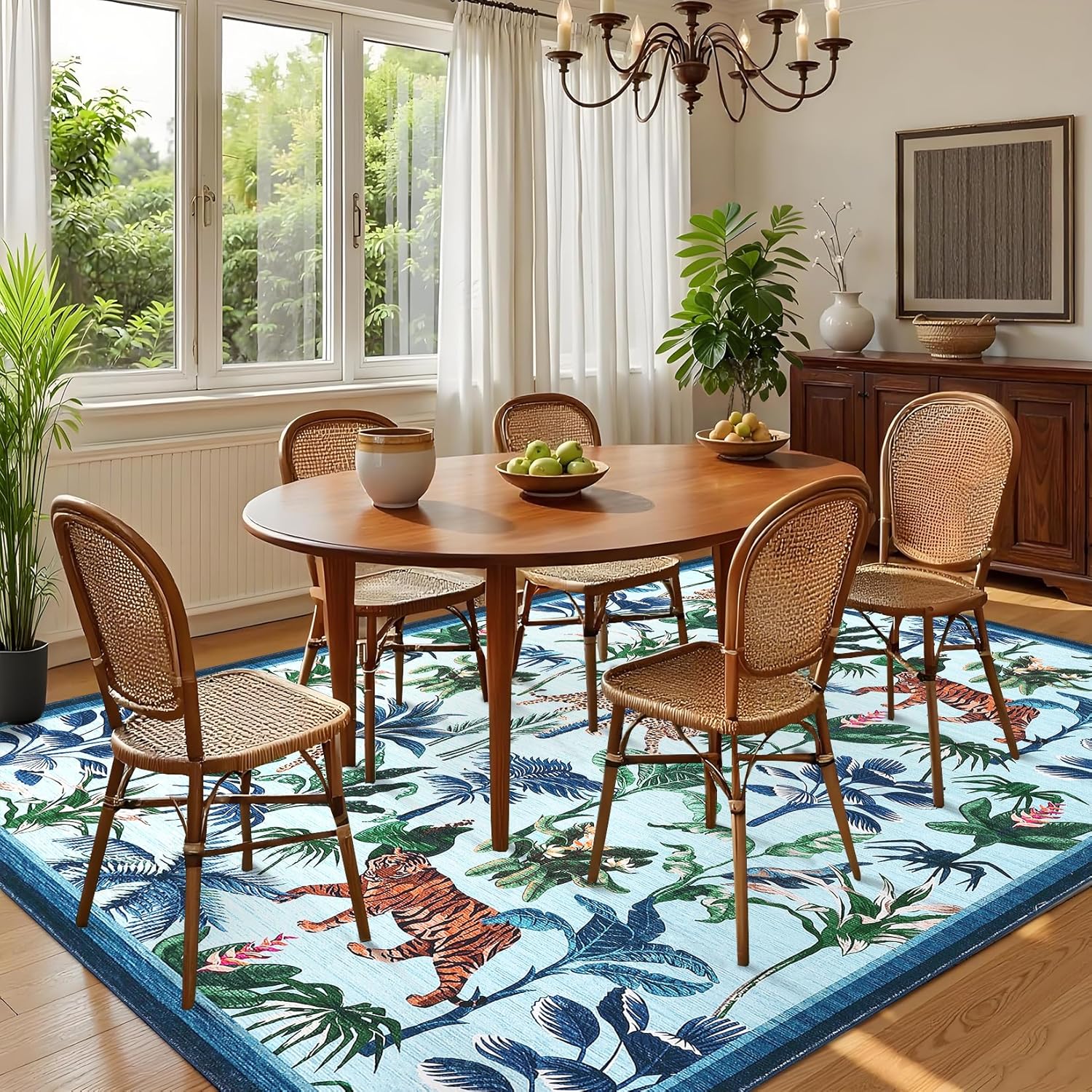 Simple Geometric Border Carpet