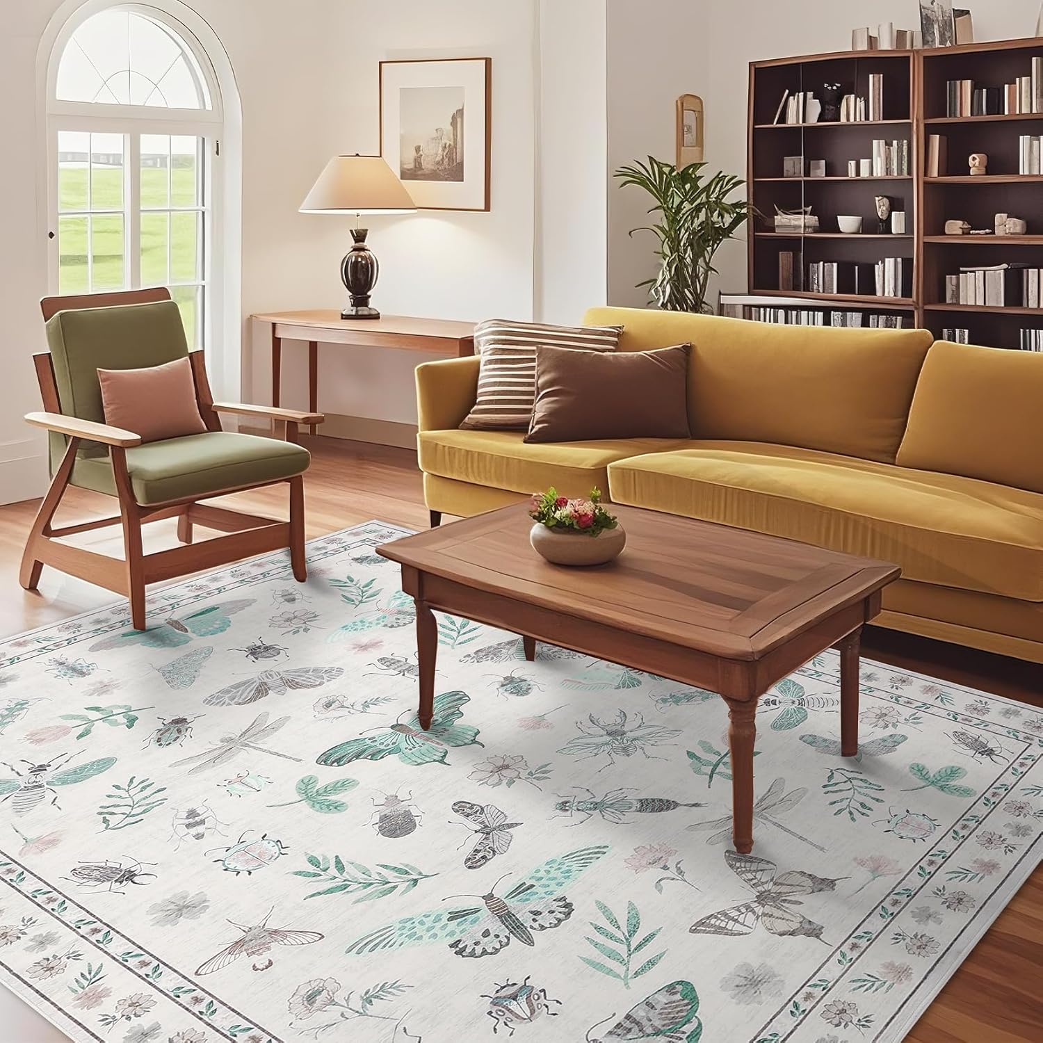 Pastoral style insect and flower carpet
